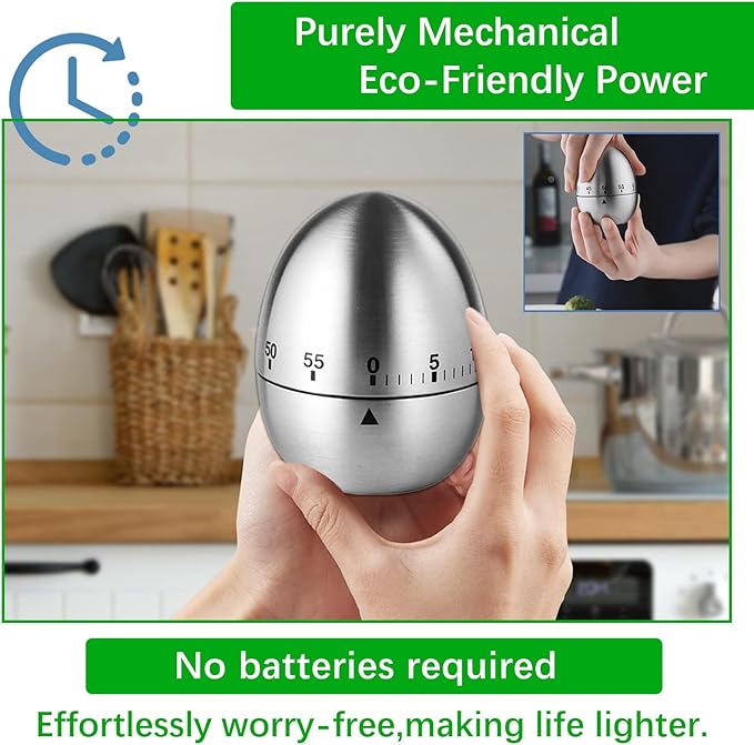 Mechanical Kitchen Timer, Cute Timer for Kids, Wind Up 60 Minutes Manual Countdown for Classroom, Home, Study and Cooking