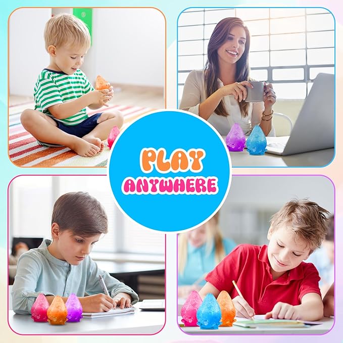 Fidget Toys Stress Cube, Cube Squishies Anxiety Stress Relief, Ice Squishy Stress Cube-Drop Malt Sugar Balls, Sensory Toys for Kids with Autism, Fidgets for Classroom Prize Toys (1pack Purple)