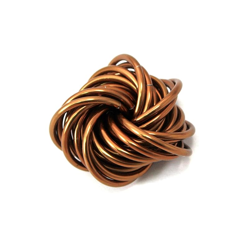 Möbii Fidget Ball (Solid Color): Quiet Mobius ADHD Anxiety Stim Stress Relief Toy Tool for Home Travel Office or Desk (Medium, Full, Caramel)