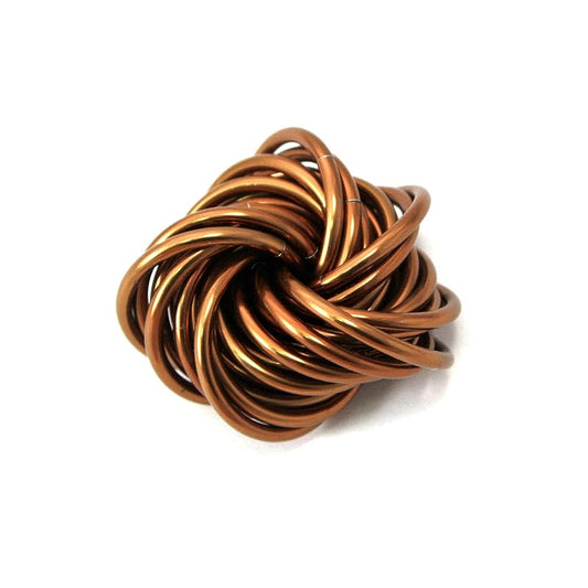 Möbii Fidget Ball (Solid Color): Quiet Mobius ADHD Anxiety Stim Stress Relief Toy Tool for Home Travel Office or Desk (Medium, Full, Caramel)