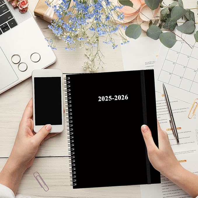 2025-2026 Planner - 17 Months Weekly & Monthly Planner from August 2025 - December 2026, Academic Planner 2025-2026 with Elastic Closure, Inner Pocket, 8.5" x 11", Black