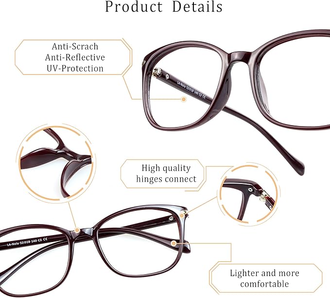 LifeArt Blue Light Blocking Glasses, Anti Eyestrain, Computer Reading Glasses,TV Glasses for Men and Women