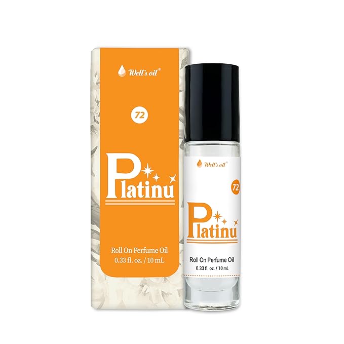 Well's Oil Roll-On Perfume Oil (Platinu) | Spicy Floral Notes | Long-Lasting | Paraben-Free | 0.33 Fl Oz / 10 ml