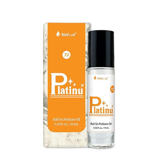 Well's Oil Roll-On Perfume Oil (Platinu) | Spicy Floral Notes | Long-Lasting | Paraben-Free | 0.33 Fl Oz / 10 ml