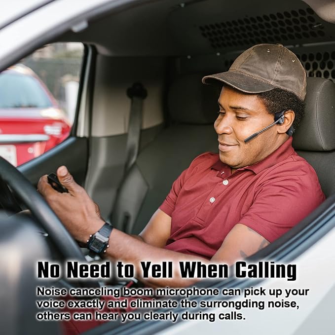 Bone Conduction Headphones Bluetooth with mic Open Ear Wireless Headphones Noise canceling Computer headsets with mic for Clear Hand Free Calls multipoint Connection Fast Charging