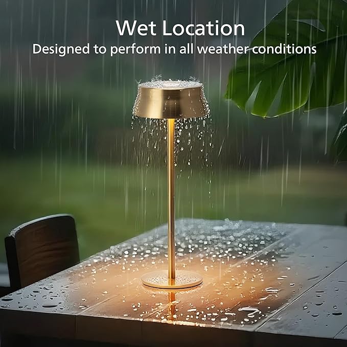 Philips Cordless Table Lamp, Portable Outdoor LED Desk Light,Rechargeable Battery Operated, 2 Adjustable Height, Touch Control & 3 Color Stepless Dimming, Waterproof Lamps for Restaurant/Bedroom