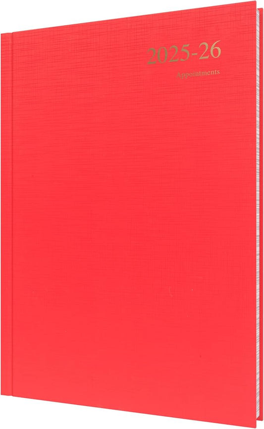 Collins 'Essentials' 12 Month Mid/Academic Year Planner, July 2025-July 2026 - ESSA41M.15-2526 - Day-to-Page Appointments Diary, A4 Hard Cover, Red
