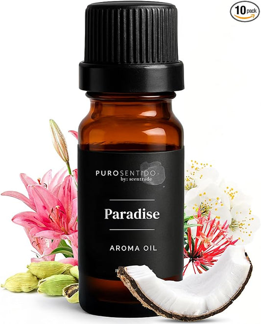 PuroSentido Paradise Tropical Aroma Oil (10 ml) - Luxury Essential & Fragrance Oil for Diffusers and Humidifiers, Creamy Coconut, Floral Notes & Soft Woods Home & Hotel Scent