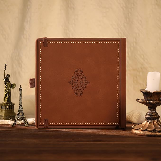 TIEFOSSI Dotted Journal Notebook, Dot Grid Notebook for Women Men, Hardcover PU Leather Journal, 160 GSM Thick Paper, 160 Numbered Pages with Gold Edges, 8 x 8 Square Diary