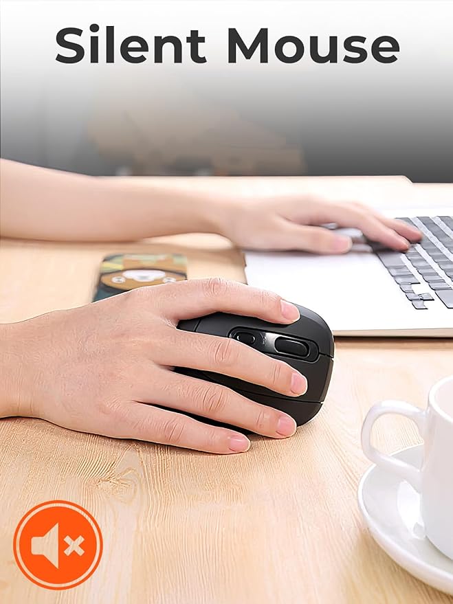 DAREU Ergonomic Vertical Wireless Mouse, 2.4GHz / BT Optical Vertical Mice with Ergo Design for Comfort and Reduced Wrist Strain, Silent Mouse with 6 Buttons, Computer Mice for Laptop, Desktop, PC