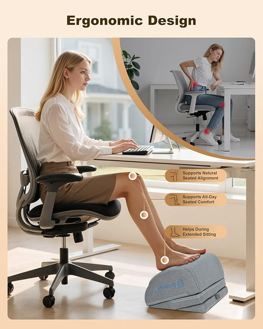 Comfier Under Desk Foot Rest at Work with Heat,Vibration,3 Height Under Desk Foot Rest for Office Chair，Foot Heater Foot Warmer, Ergonomic Heated Footrest,Gaming Chair Footstool,Computer Desk Use
