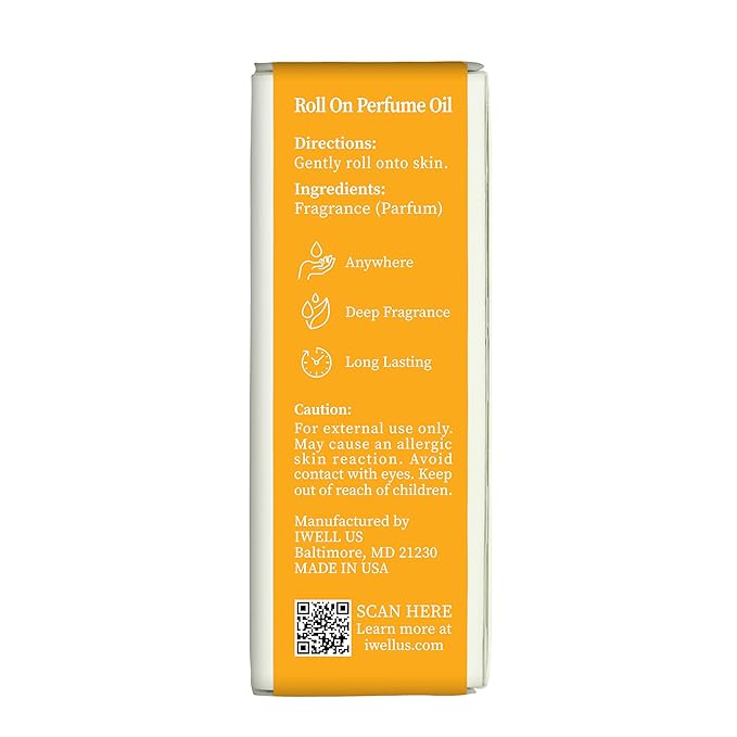 Well's Oil Roll-On Perfume Oil (Mango Butter) | Fruity Notes | Long-Lasting | Paraben-Free | 0.33 Fl Oz / 10 ml