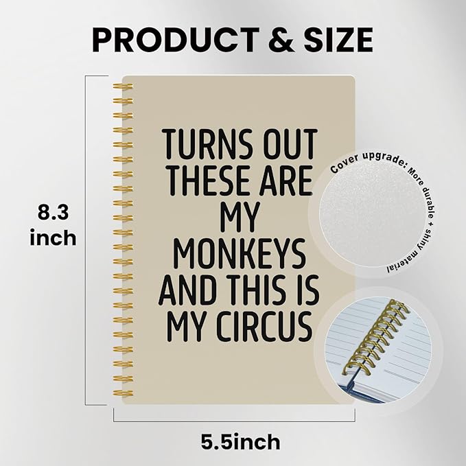 Funny Notebooks for Work, Beige Aesthetic Journal, Funny Boss Day Gifts, Boss Gifts for Men Women, Funny Gifts for Boss, Boss Office Decor, Spiral Notebook 5.5x8.3 Inch