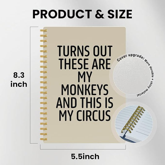 Funny Notebooks for Work, Beige Aesthetic Journal, Funny Boss Day Gifts, Boss Gifts for Men Women, Funny Gifts for Boss, Boss Office Decor, Spiral Notebook 5.5x8.3 Inch