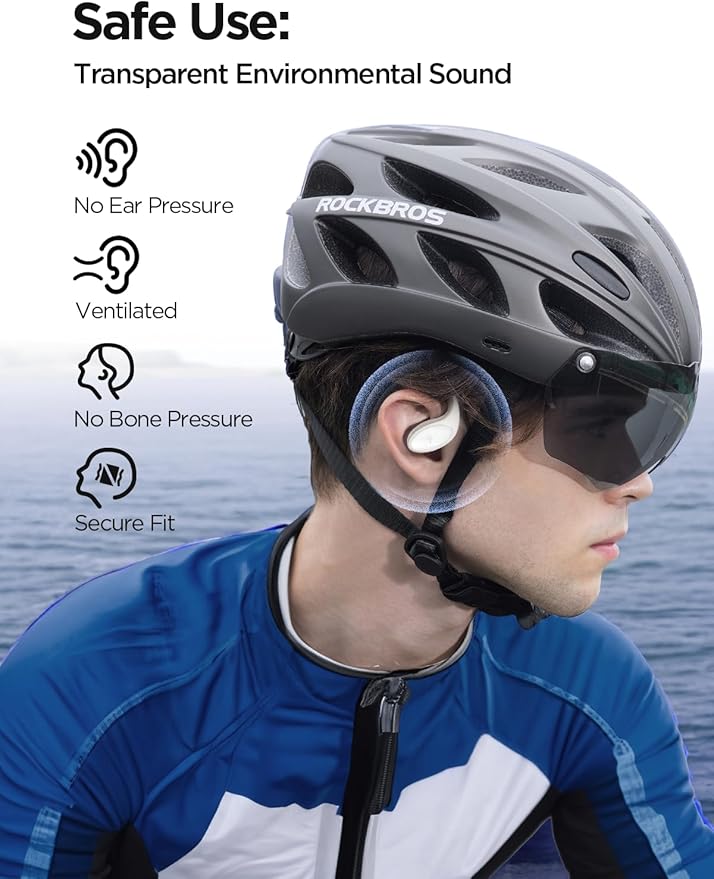 1MORE S51 Open Ear Headphones - Lightweight Secure Fit, Open Ear Earbuds Wireless Bluetooth, 40H Playtime, Bass More+, IPX5 Waterproof, Clear Calls, Game Mode