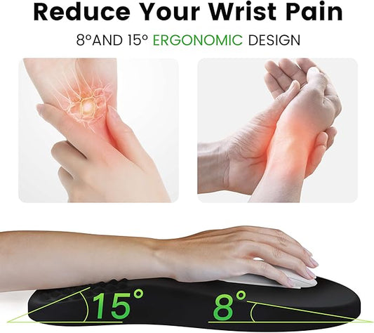 MEKASS Ergonomic Mouse Pad with Wrist Rest, Memory Foam Mousepad for Carpal Tunnel Pain Relief, Desk Computer Wrist Support Mouse Pad with Non-Slip PU Base for Office Home (Big Red Leaf)