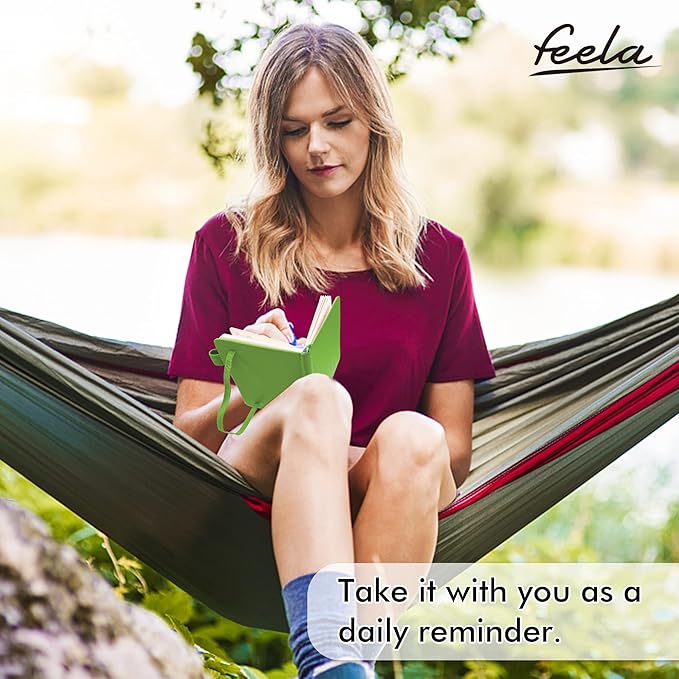 feela 15 Pack Pocket Small Notebooks Bulk, Mini Cute Memo Notepads Hardcover College Ruled Lined Journals with Pen Holder for Women Girls Office School, with 15 Black Pens, 3.5”x 5.5”, A6, Green