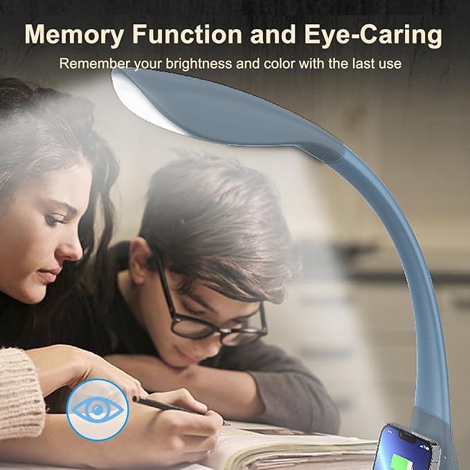 50W Ultra-Flexible LED Desk Lamp with 16 Lighting Modes/Adjustable White/Warm/RGB + Sleep Mode Qi Wireless Charging, 24/7 use No overheatin，for Office/Reading/Architect Lamp