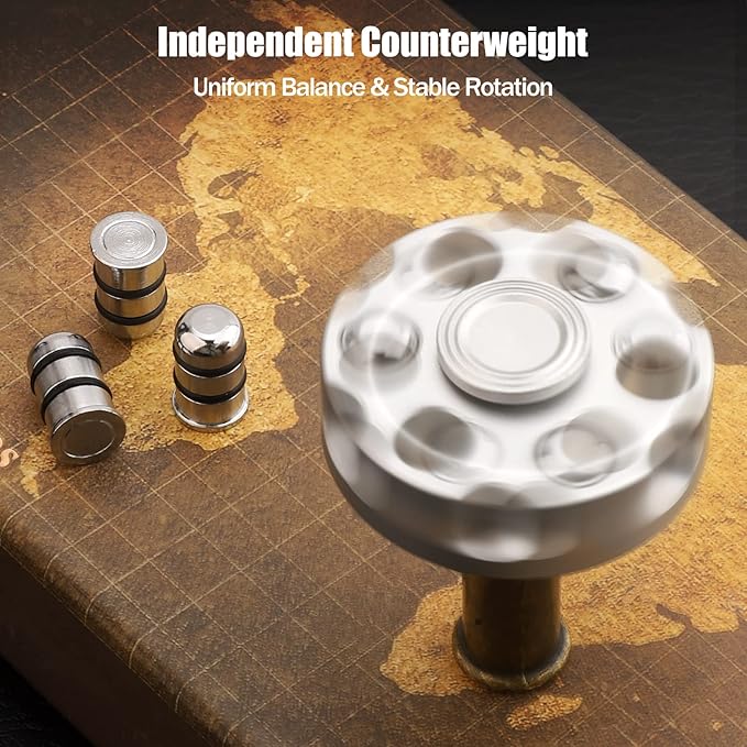 Fidget Spinner Toy for Adults Kids, Cool Sliver Alloy Hand Finger Cube Spinner, Stress Relief Anti Anxiety Fidget Block Fidget Toy for OCD, Sensory Spinning Desk Toys Gifts Party Favors