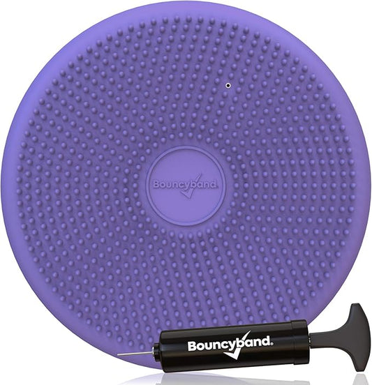 Bouncyband – Wiggle Seat – Purple, 13” D – Large Sensory Cushion for Kids Ages 6-18+ – Promotes Active Learning, Improves Student Productivity, Includes Easy-Inflation Pump