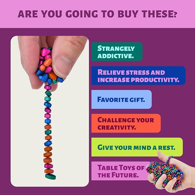 Magnetic Putty Stones,Multicolor More Than 600 Weak Magnetic Smooth Ferrite Pebbles, Magnet Rock Desk Toys and Time-Killer for Adults