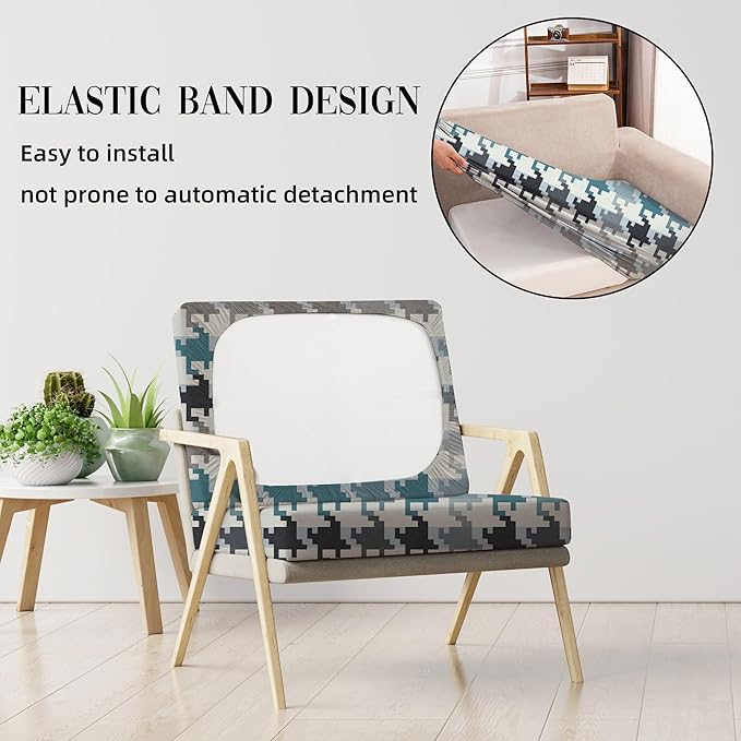 8Pcs Stretch Patio Cushion Covers Outdoor Cushion Cover, Jacquard Stretch Cushion Covers, Cover Replacement, Outdoor Sofa Covers, Washable Furniture Couch Cushion Cover (Mosaic)