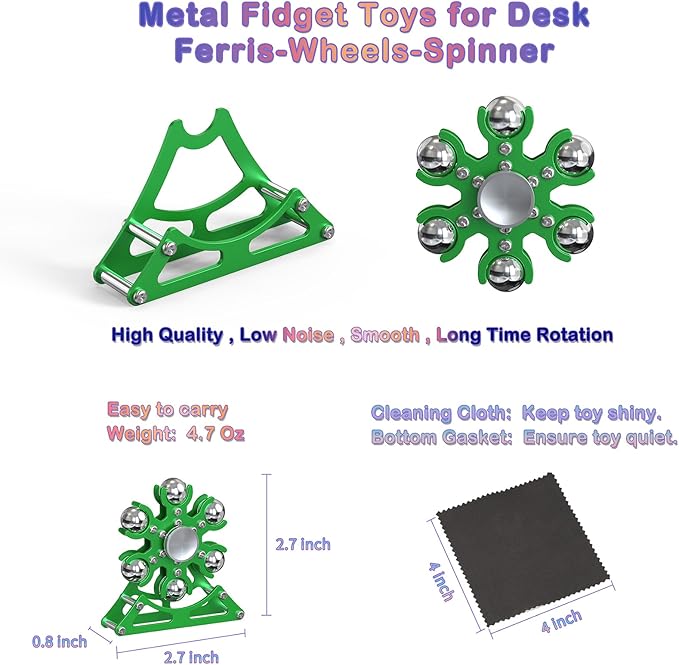 Desk-Fidget-Toys for Ferris-Wheels-Spinner: Metal Kinetic-Spinner 4mins, Cool-Gadgets for Kid Children Teen Adult EDC-Toy, ADHD Tools Cool-Stuff Stress Relief for Office Home School Christmas