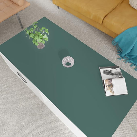 Leather Table Cover,1.8mm Thick,24x60 Inch Desk Cover,Large Desk Mat,Table Protector,Table Cover Protector,Desk Protector,Table Pad,(Aqua Blue+Gray,24x60)