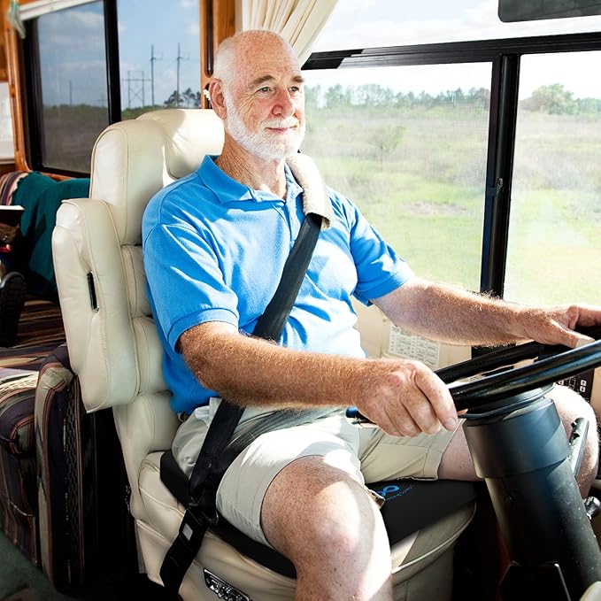 Everlasting Comfort Gel Memory Foam Wheelchair Cushions for Pressure Relief - Ventilated and Soft Wheel Chair Cushion Pad for Seniors and Adults - Non-Slip, Removable Cover - Wheelchair Accessories