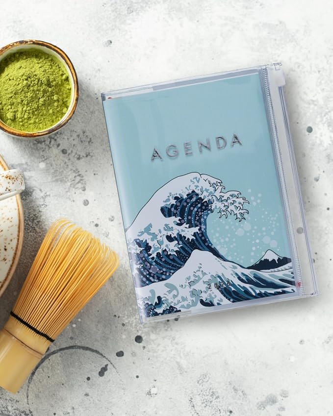 MARK'STYLE A6 Weekly Vertical Planner 16 Months (Sep. 2025 – Dec. 2026) with Soft Transparent PVC Cover,Refillable, Pocketed, for Daily Organizing & Planning (Wave Mint)