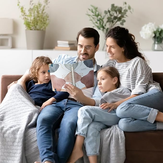 Ospelelf Undated Planner Daily Spiral Binding Weekly Monthly Hardcover Mini Planners with Stickers 12 Months Productivity Aesthetic Journey Booklet Size Brown