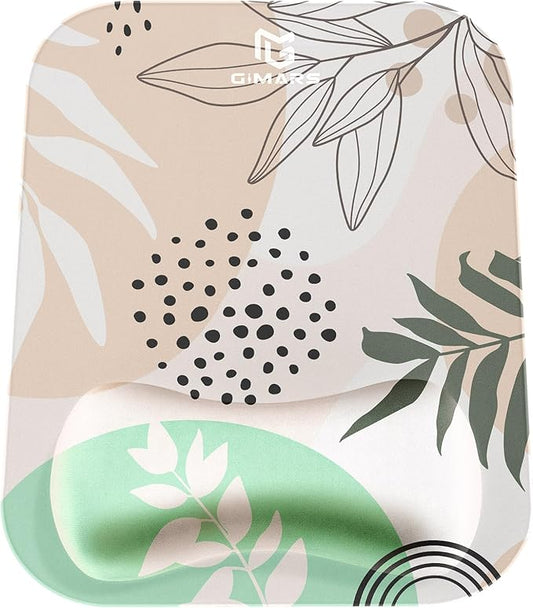 Gimars Large Smooth Superfine Fibre Memory Foam Ergonomic Mouse Pad Wrist Rest Support Mousepad with Nonslip Base for Laptop, Computer, Gaming & Office,Free Coaster Include-Morandi Beige