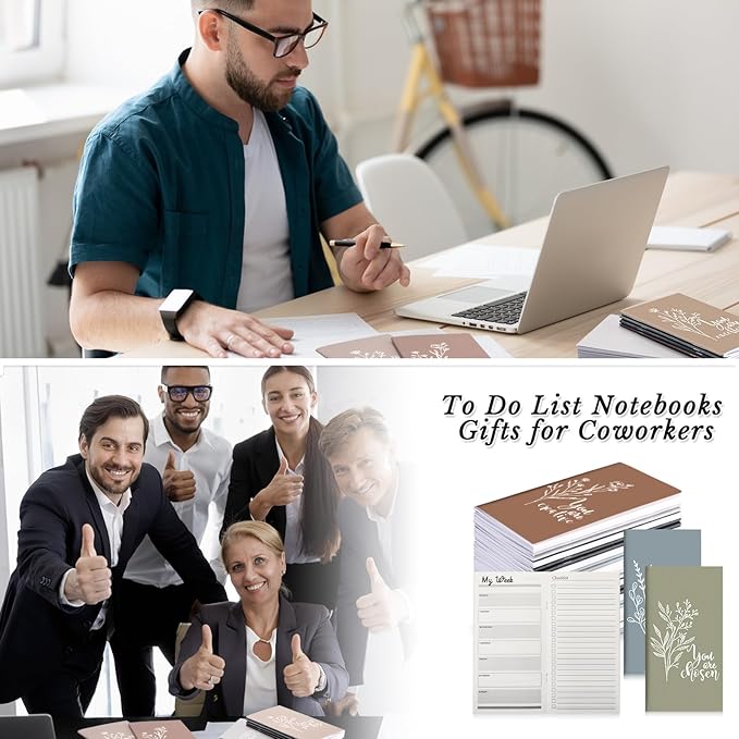 Qilery 30 Pcs Open House Gifts Bulk Habit Tracker Planner Bulk 2025 Pocket Calendars to Do List Weekly Goals Notepads for Employee Appreciation Housekeeping Teacher Welcome Gifts(Aesthetic Energetic)