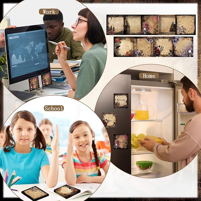 Gothic Sticky Notes Gifts - 9 Pack Gothic Sticky Notes 3x3 Goth Office Supplies Goth Style Design Self-Stick Notepads Creepy Spooky Memo Post Pads School Office Supplies 450 Sheets