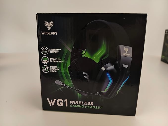 Wireless Gaming Headsets for PC, PS5, PS4, Switch, Mac, 2.4GHz Wireless Gaming Headphone for Game Boy Accessories, ENC Noise Canceling Microphone, Bluetooth 5.4, Cool Lighting, 50H Battery