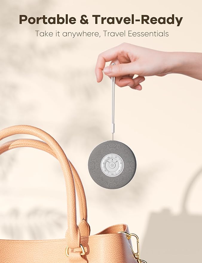 Portable Sound Machine Baby, Long Battery with Loud Bluetooth Speaker, 39 Special Soothing Sounds, White Noise Sound Machine for Sleeping