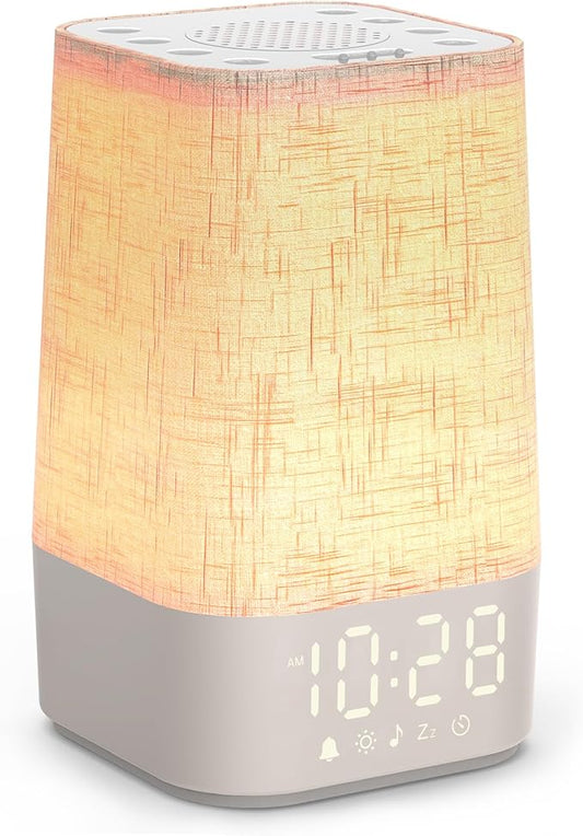 Sound Machine White Noise Machine with 30 Soothing Sounds, Sleep Timer, Dimmable Bedside Lamp Night Light Clock, Sunrise Alarm Clock Wake Up Light for Bedrooms, Baby, Kids, Adults, Heavy Sleepers