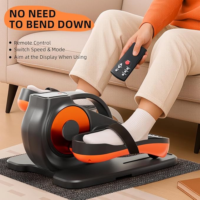 Under Desk Elliptical Machine, Electric Ellipse Leg Exerciser with Remote,Suitable for Leg Exercises for Elderly People ，12 Auto Modes &12 Adjustable Quiet