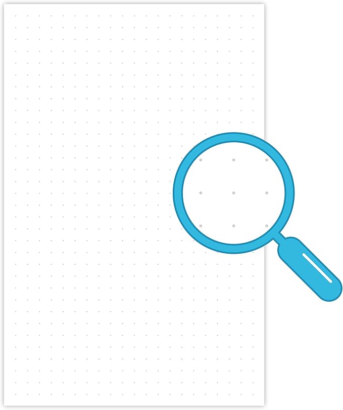 321Done Dot Grid Notepad – Dotted Graph Paper, Small (5.5x8.5) – Made in USA – 50 Sheets Dotted for Bullet Planning Journaling Thick Paper 1/4 (0.25) Dots Notes Sketching Writing Smooth White