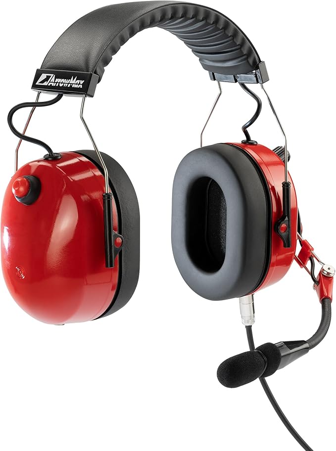 Arrowmax AHDH0042-RD-M1 Over The Head Noise Cancelling Headphone Compatible with Motorola CP200D CP100D R2 DEP450 BPR40D CP200 CP185 BPR40 Yaesu FT-65 FT-25 FT-4X/V XiR P3688