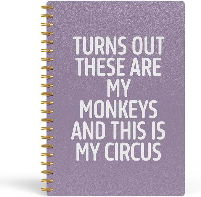 EKGJW Funny Notebooks for Work,Purple Aesthetic Journal, Funny Boss Day Gifts, Boss Gifts for Men Women, Funny Gifts for Boss, Boss Office Decor, Spiral Notebook 5.5x8.3 Inch