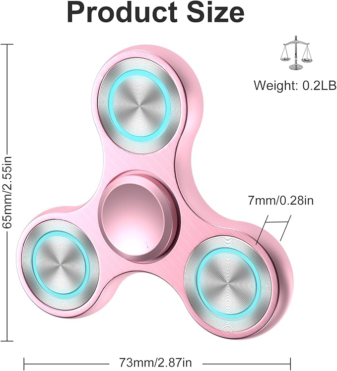 Fidget Spinners Toy, Metal Stainless Steel Bearing High Speed 4-8 Min Spins, EDC ADHD Stress Anxiety Relieves Fidgets Finger Toys, Spinner Toys for Kids and Adults