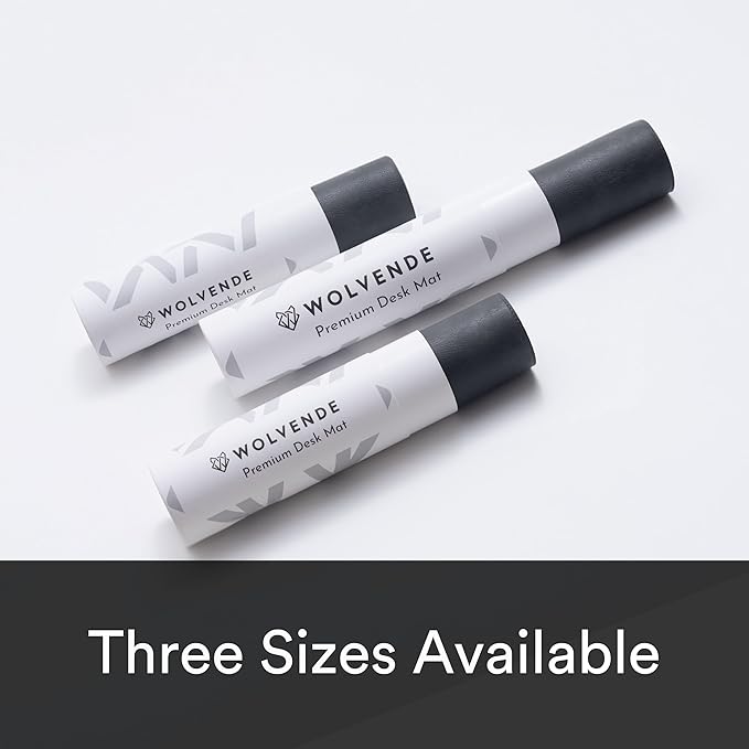 Premium Distressed Faux Vegan Leather Desk Mat | Multifunctional Desk Pad for Home Office | (Black/Grey, 12" x 36")