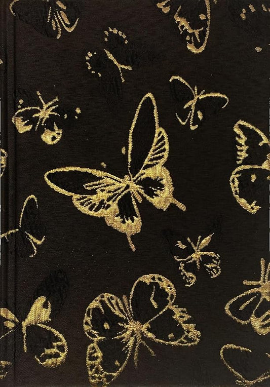 Butterfly Notebook, Journals for Women, Hardcover Notebook, Lay-flat, A5, 6x8, Lined, Dream Journal, Personal Journal, Beautiful Journal, Notebooks for School, Embroidered Journal, Diary, Black