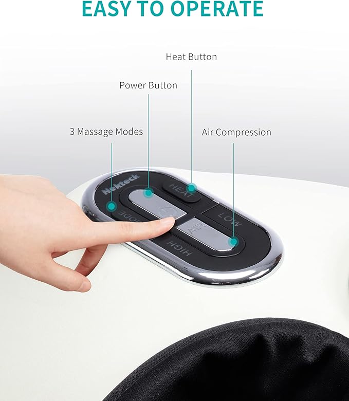 Nekteck Shiatsu Foot Massager Machine with Soothing Heat, FSA Eligible Air Compression Deep Kneading Therapy, HSA Massage Tools Improve Blood Circulation Foot Wellness, Relax for Home or Office Use