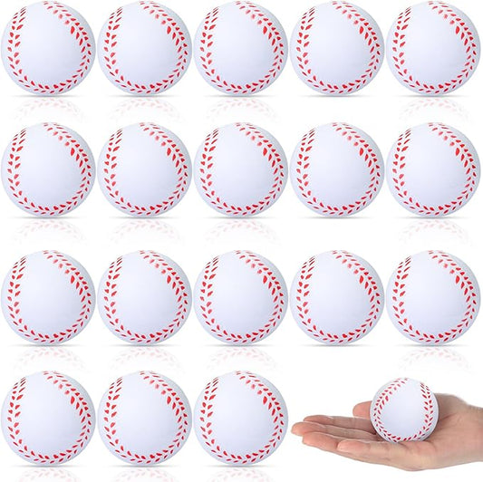 Blulu 30 Packs Baseball Stress Balls Party Favors Foam Mini Baseball Squeeze Balls for Kids, School Carnival Reward and Party Supplies