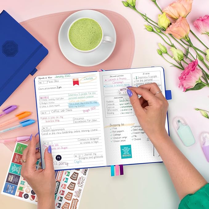 GoGirl Planner and Organizer for Women – Compact Size Weekly Planner, Goals Journal & Agenda to Improve Time Management, Productivity & Live Happier. Undated – Start Anytime, Lasts 1 Year – Royal Blue