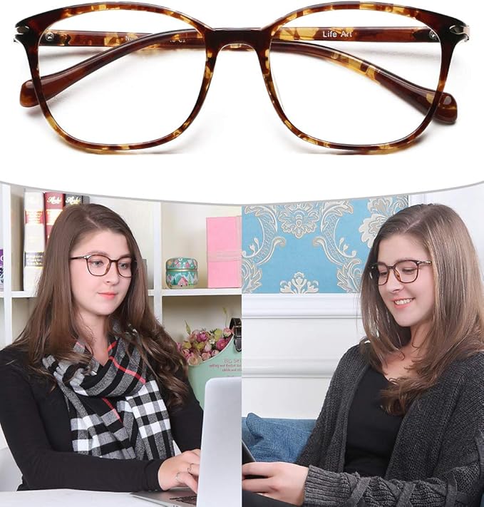 LifeArt Blue Light Blocking Glasses, Anti Eyestrain, Computer Reading Glasses,TV Glasses for Men and Women