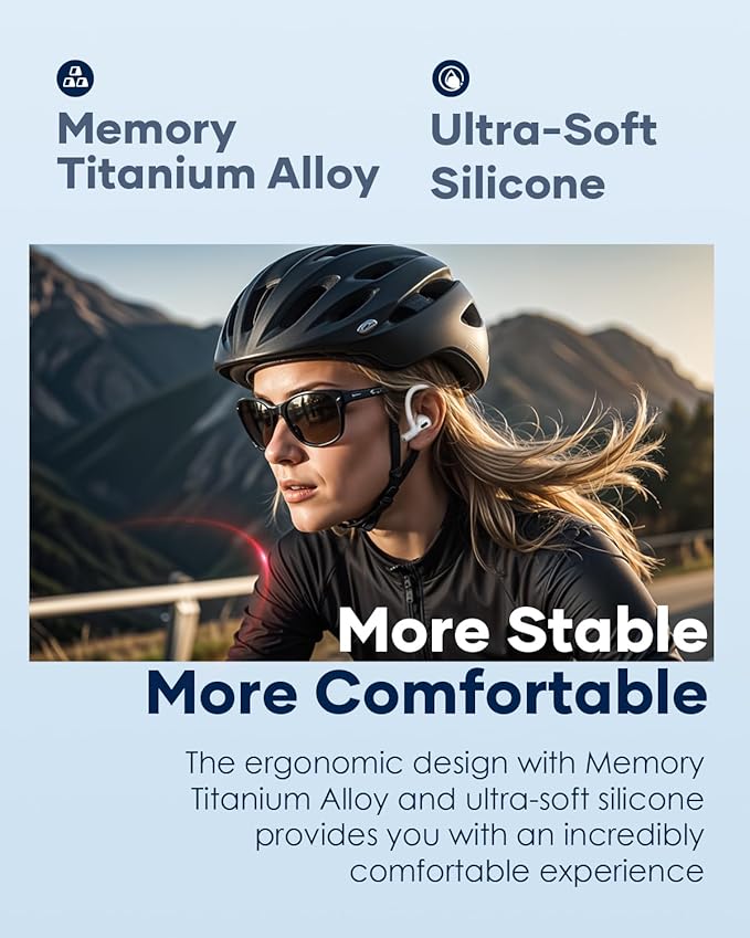 Gcioii Memory Titanium Alloy Ear Hooks for AirPods Pro 3, AirPods Pro 2, AirPods Pro & AirPods 3, Anti-Slip Sport Accessories [Added Anti-Lost Lanyard] Comfortable Secure Fit, White