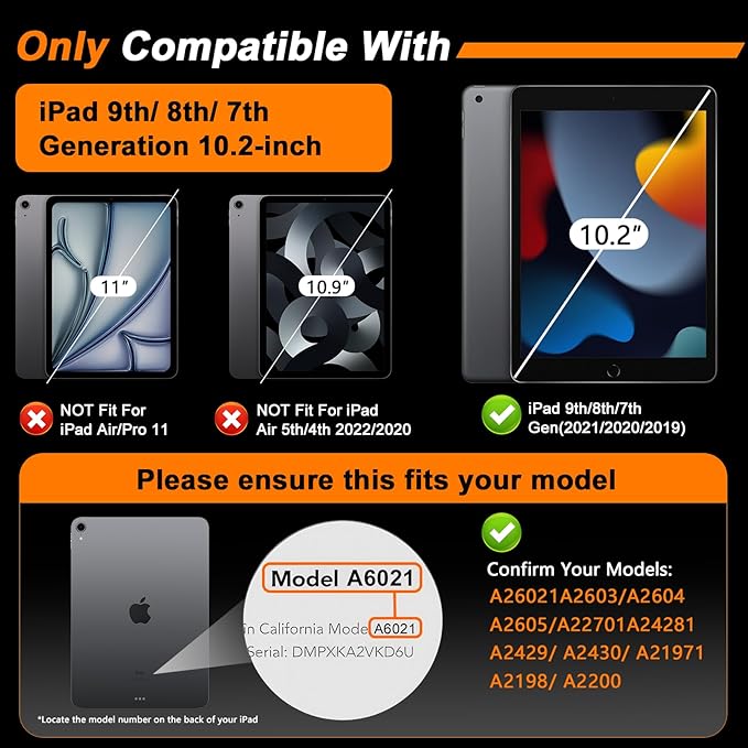 SIBEITU 2 Pack for iPad 9th/8th/7th Generation 10.2-inch Tempered Glass Screen Protector with Easy Application kit, HD Clarity Military Grade Shatterproof Compatible Apple Pencil, Scratch Resistant